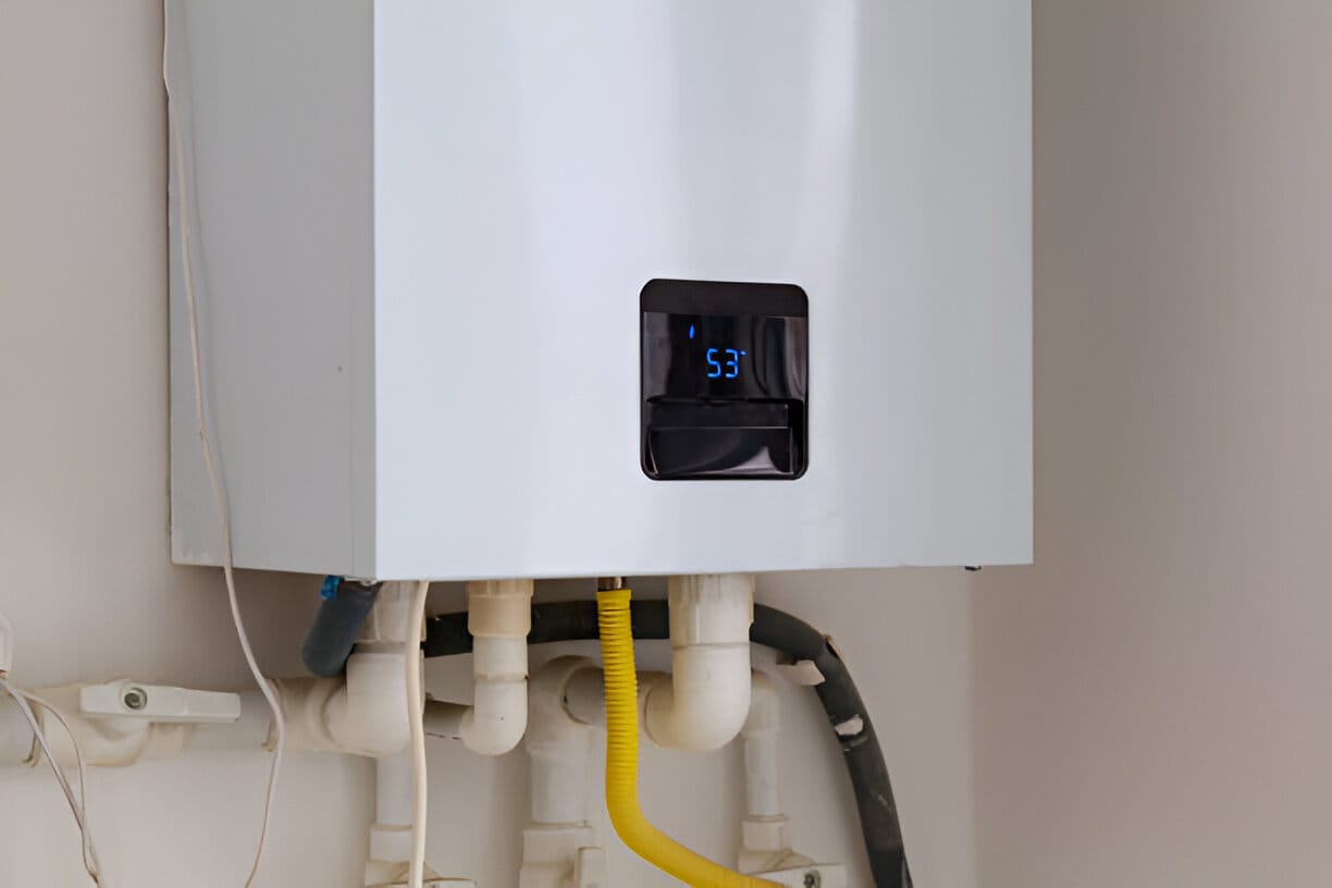 Instant gas geyser installation with proper ventilation